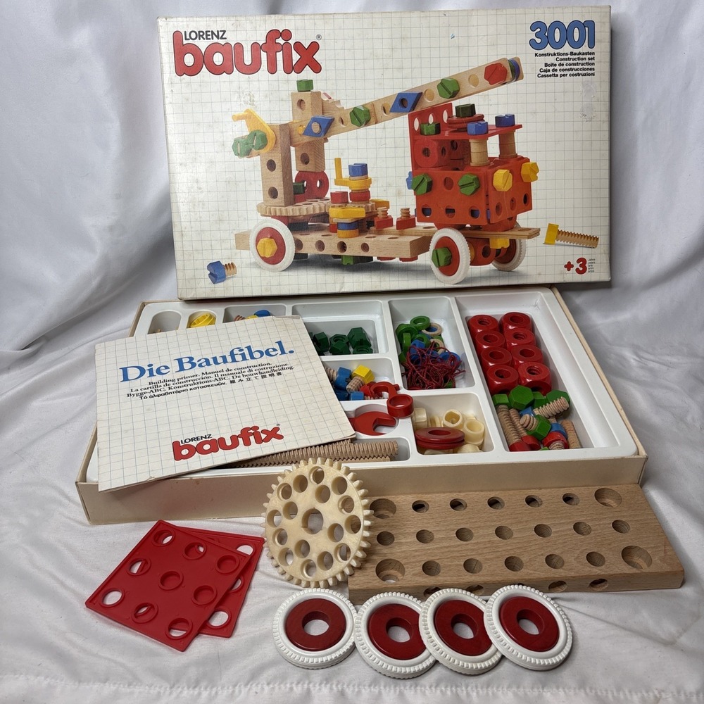 Lorenz Baufix Bau-Baukasten Construction Set 3001 w/ Manual Vintage Missing Pcs